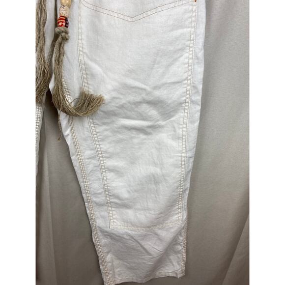 Free People x Dr Collectors Peace Carpenter Pants Sz Large Teddy Forever Hemp - Picture 4 of 12